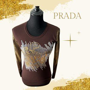 MADE IN ITALY PRADA Brown and Gold Top